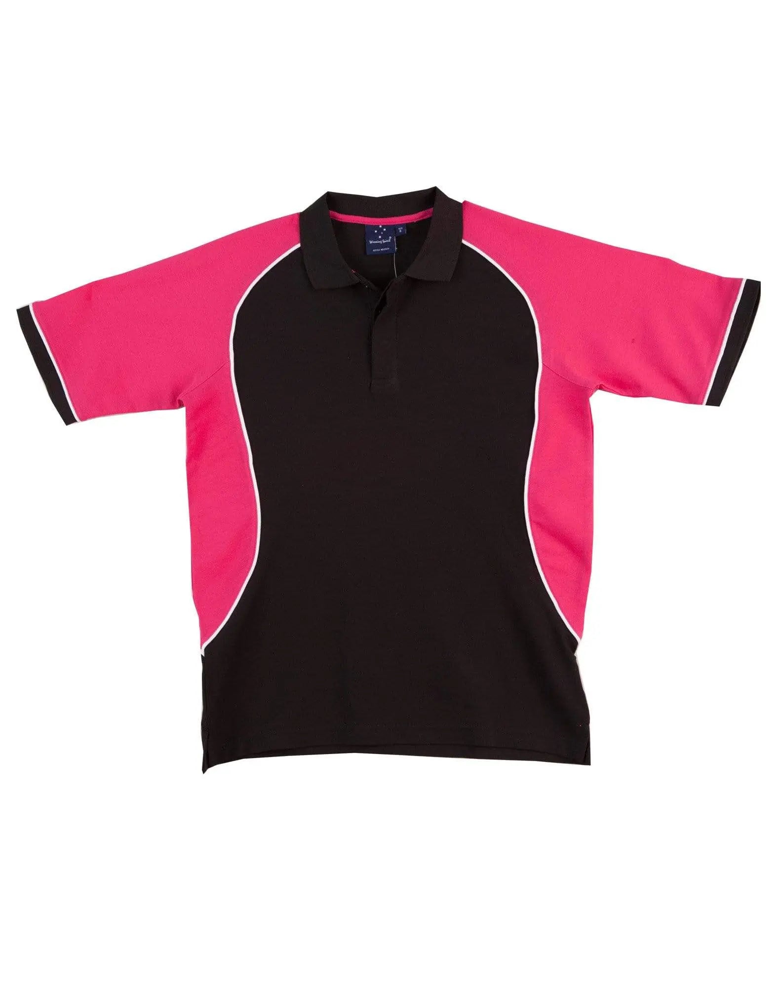 Winning Spirit Arena Polo Shirt Men's Ps77 Casual Wear Winning Spirit Black/ White/Magenta S
